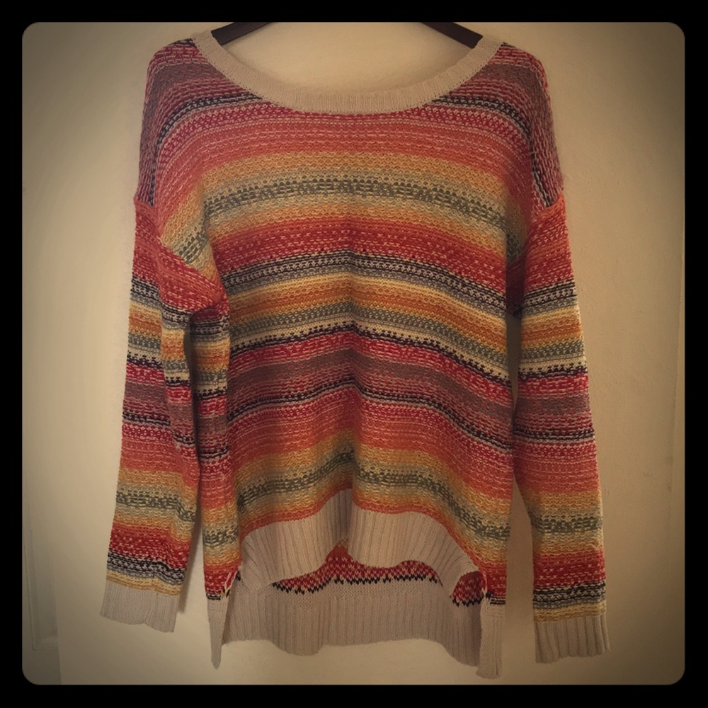 Slouchy Rainbow Knit Sweater